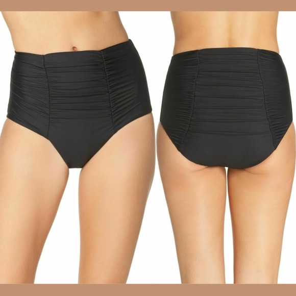 NEW Becca [ Small ] Color Code‎ High Waist Bikini Bottoms in Black - Picture 1 of 12